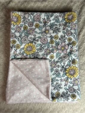 Sigrid Olsen Home Baby Floral Blanket Pink White Polka Dots Gray Yellow Flowers